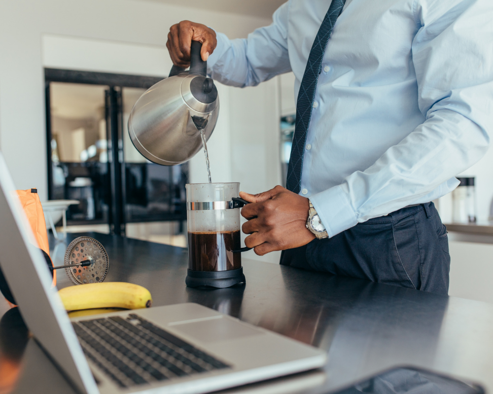 Man making coffee